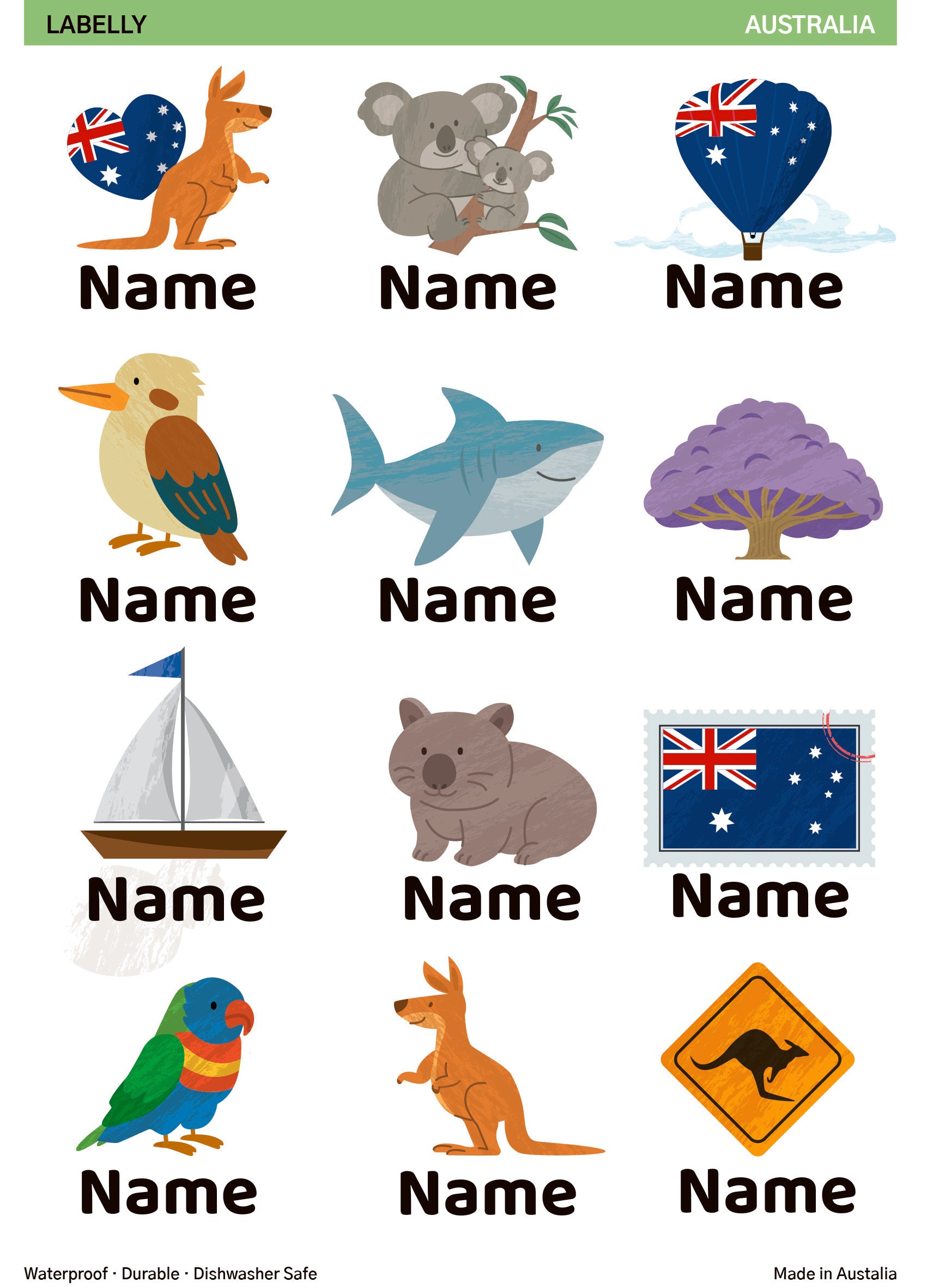 Australia Name Stickers