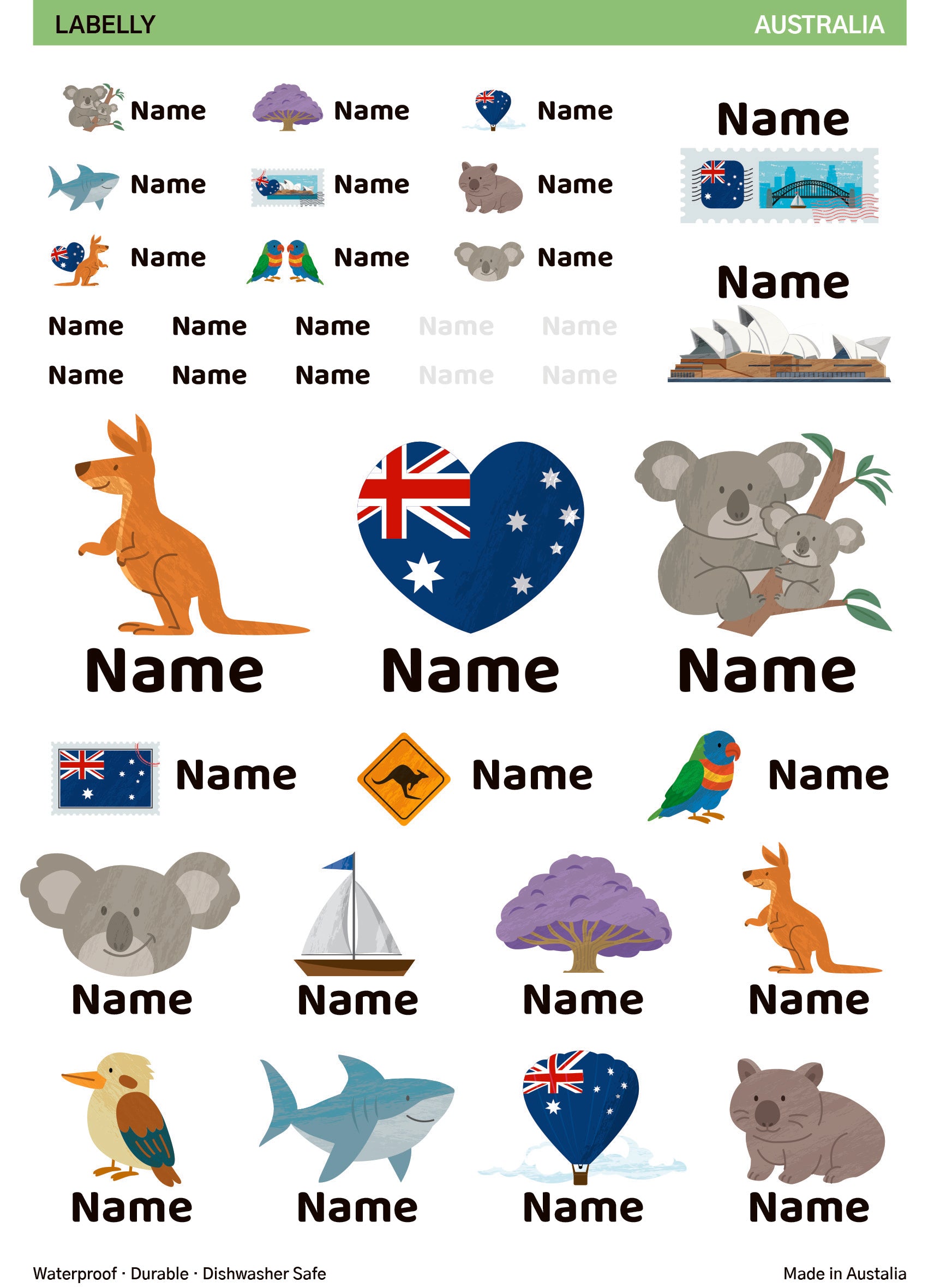 Australia Name Stickers