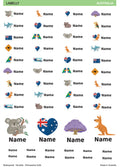 Australia Name Stickers