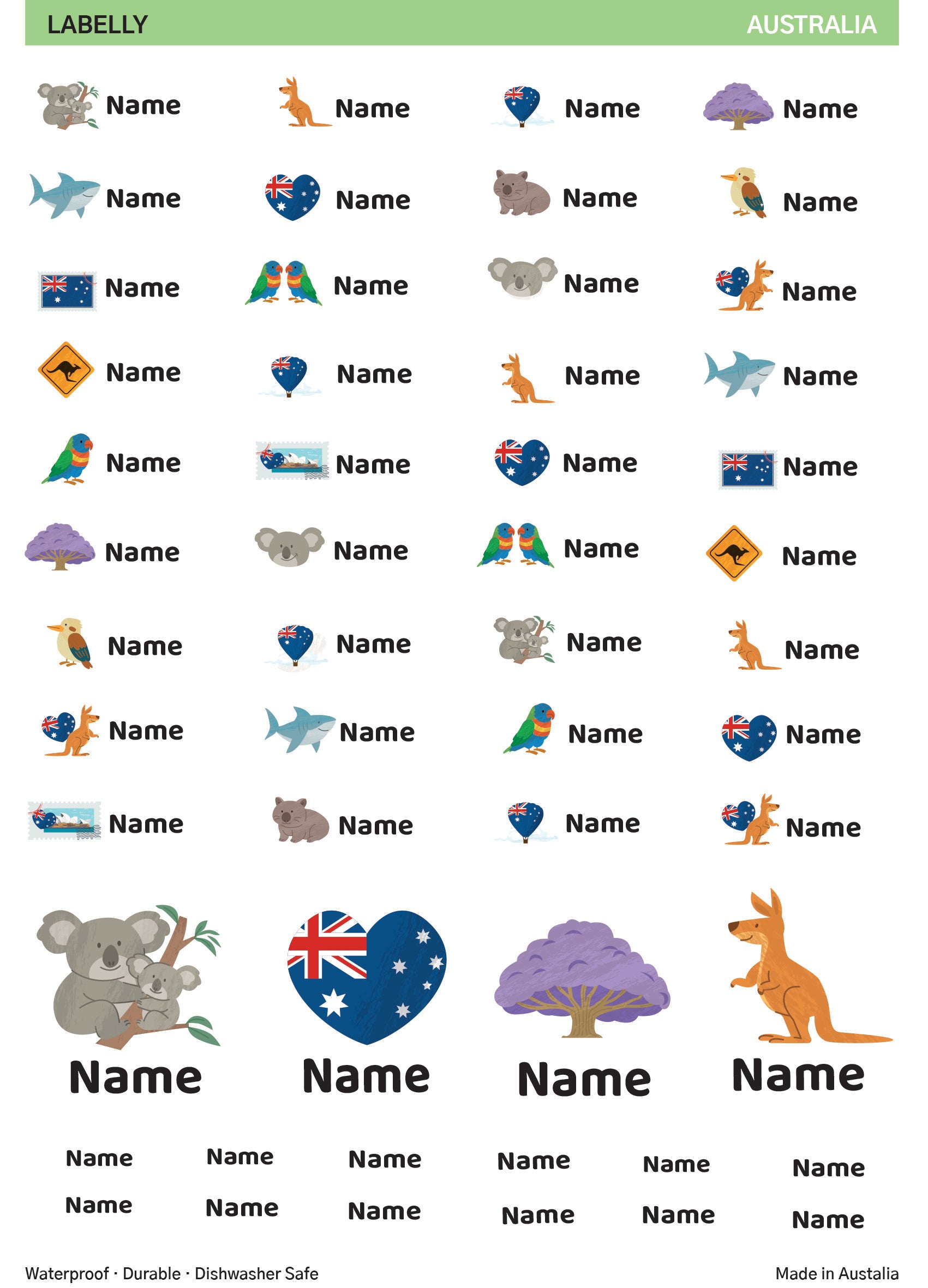 Australia Name Stickers