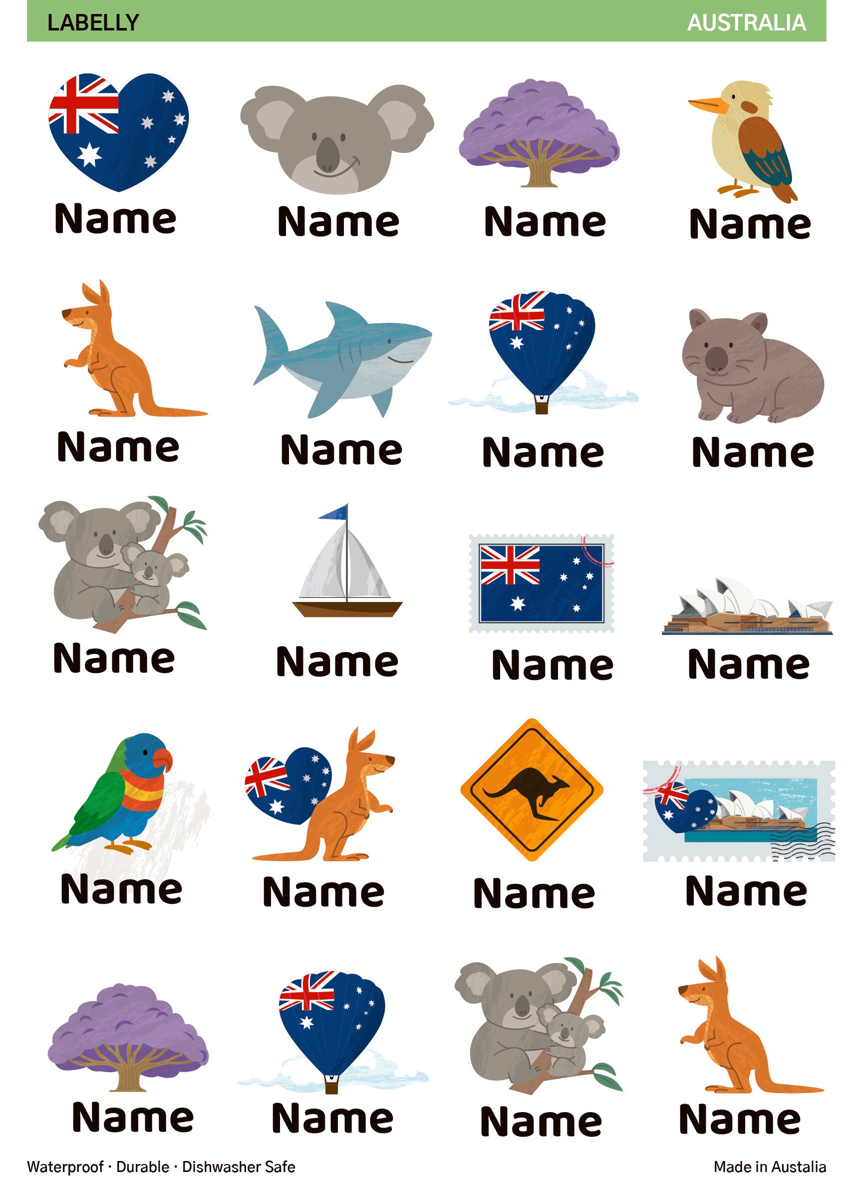 Australia Name Stickers