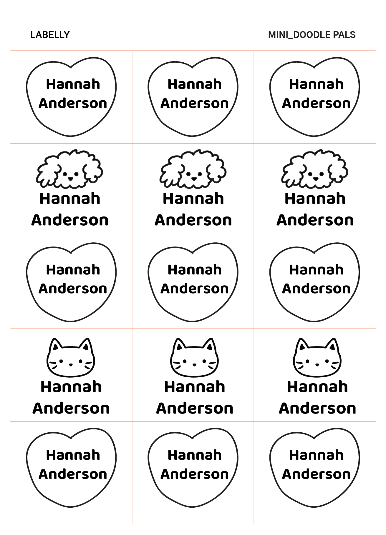 Mini Name Stickers