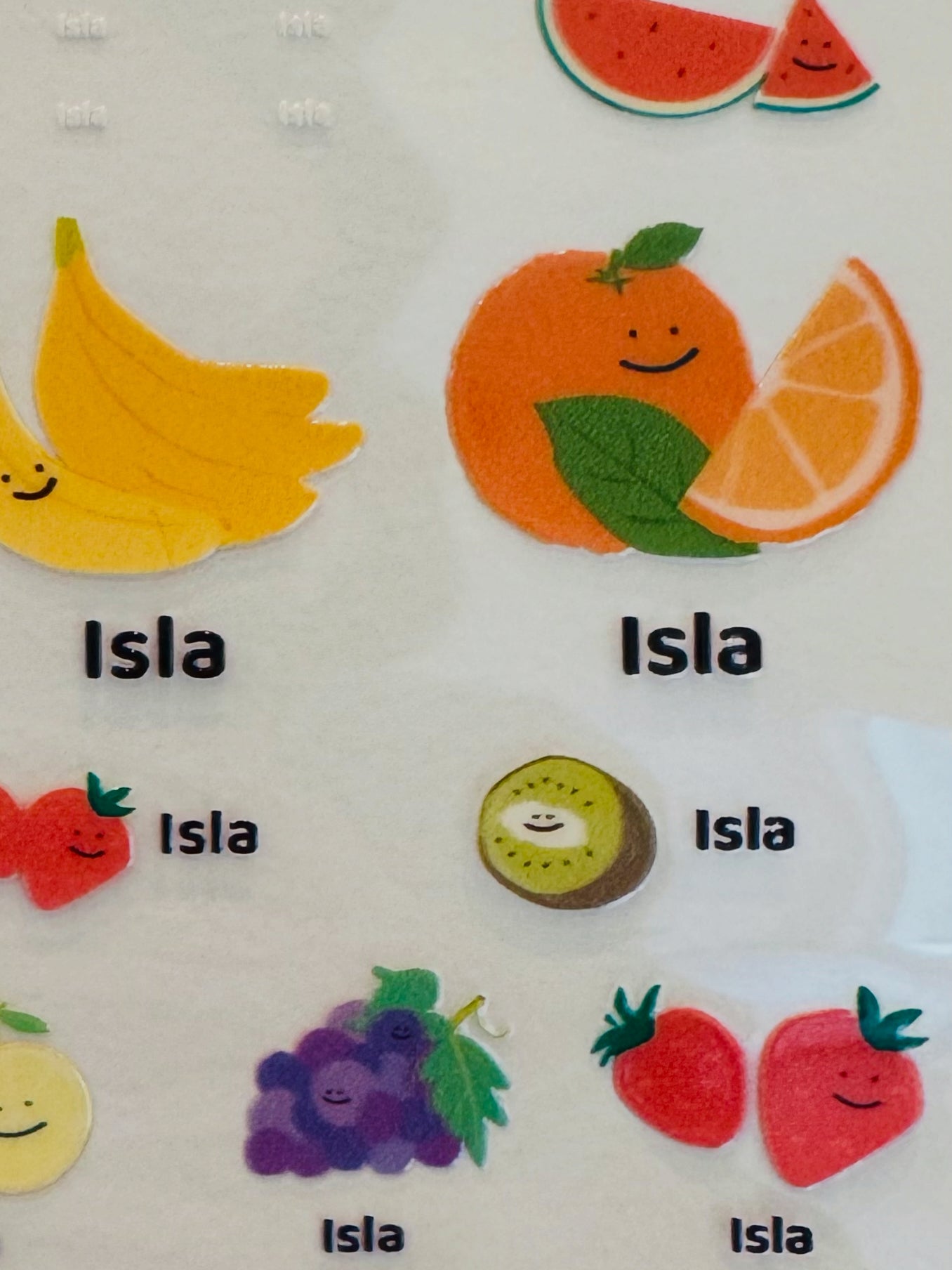 Fruit Name Stickers