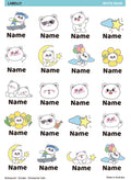 White Bears Name Stickers