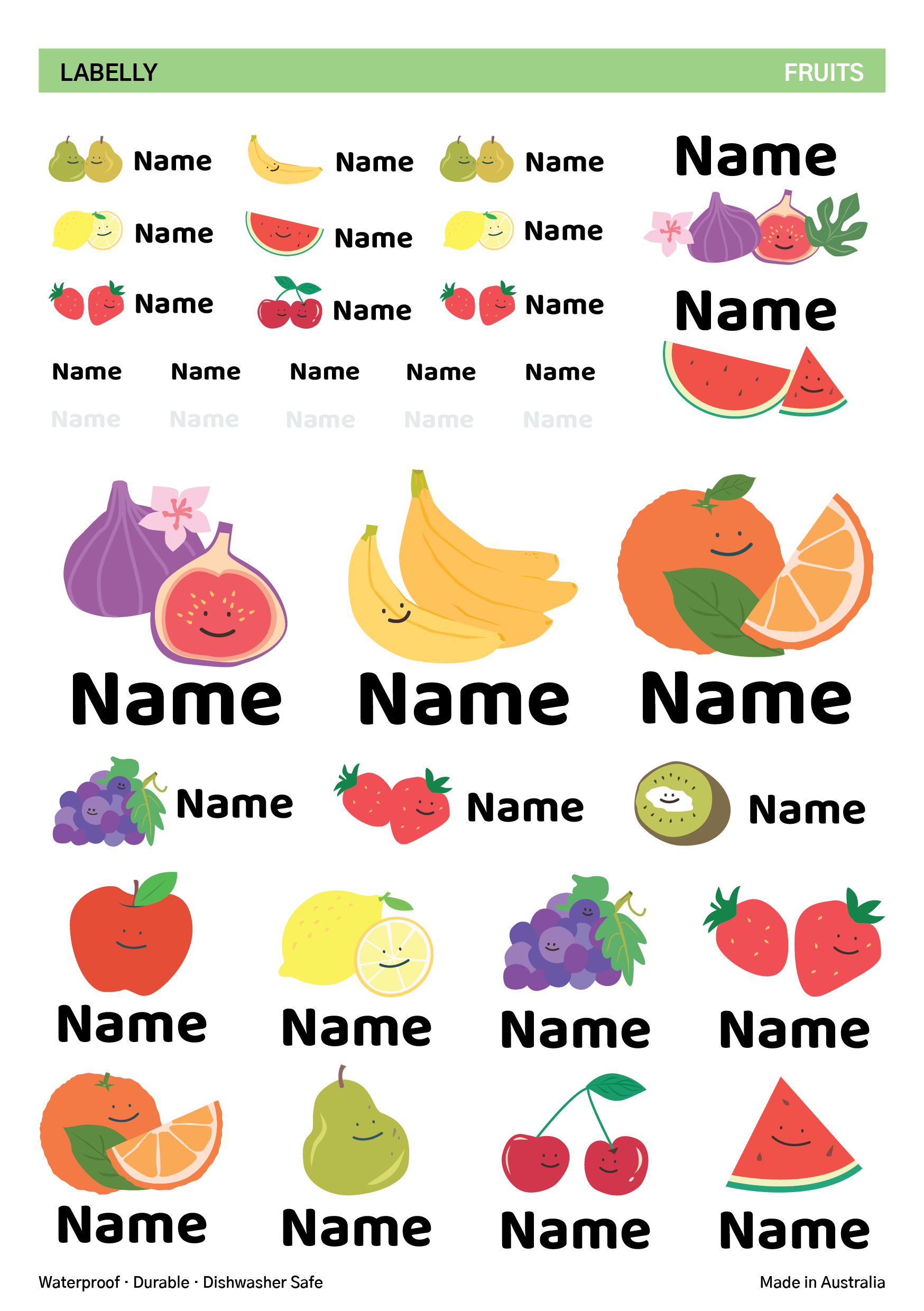 Fruit Name Stickers