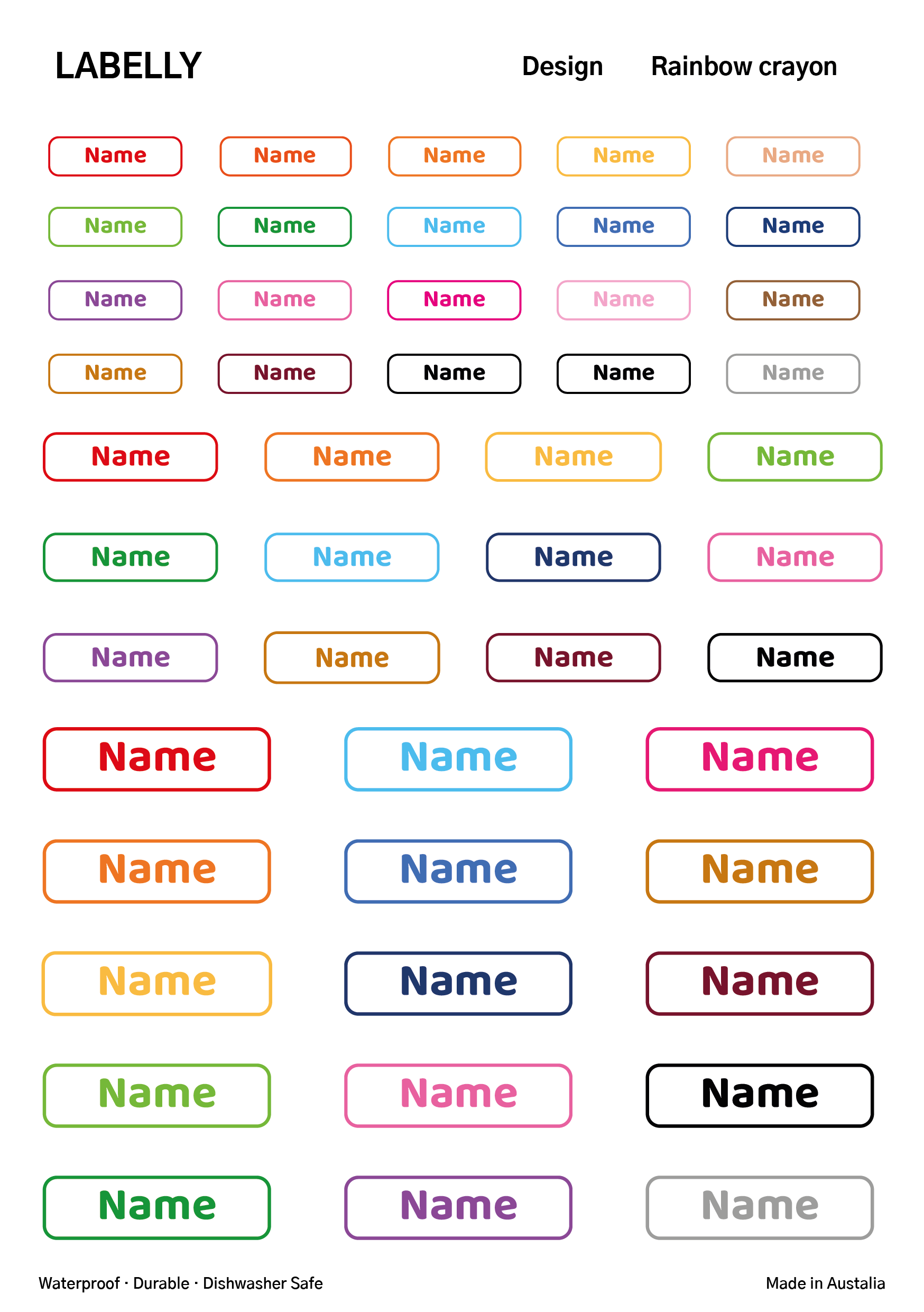 Name Only Stickers - Crayon