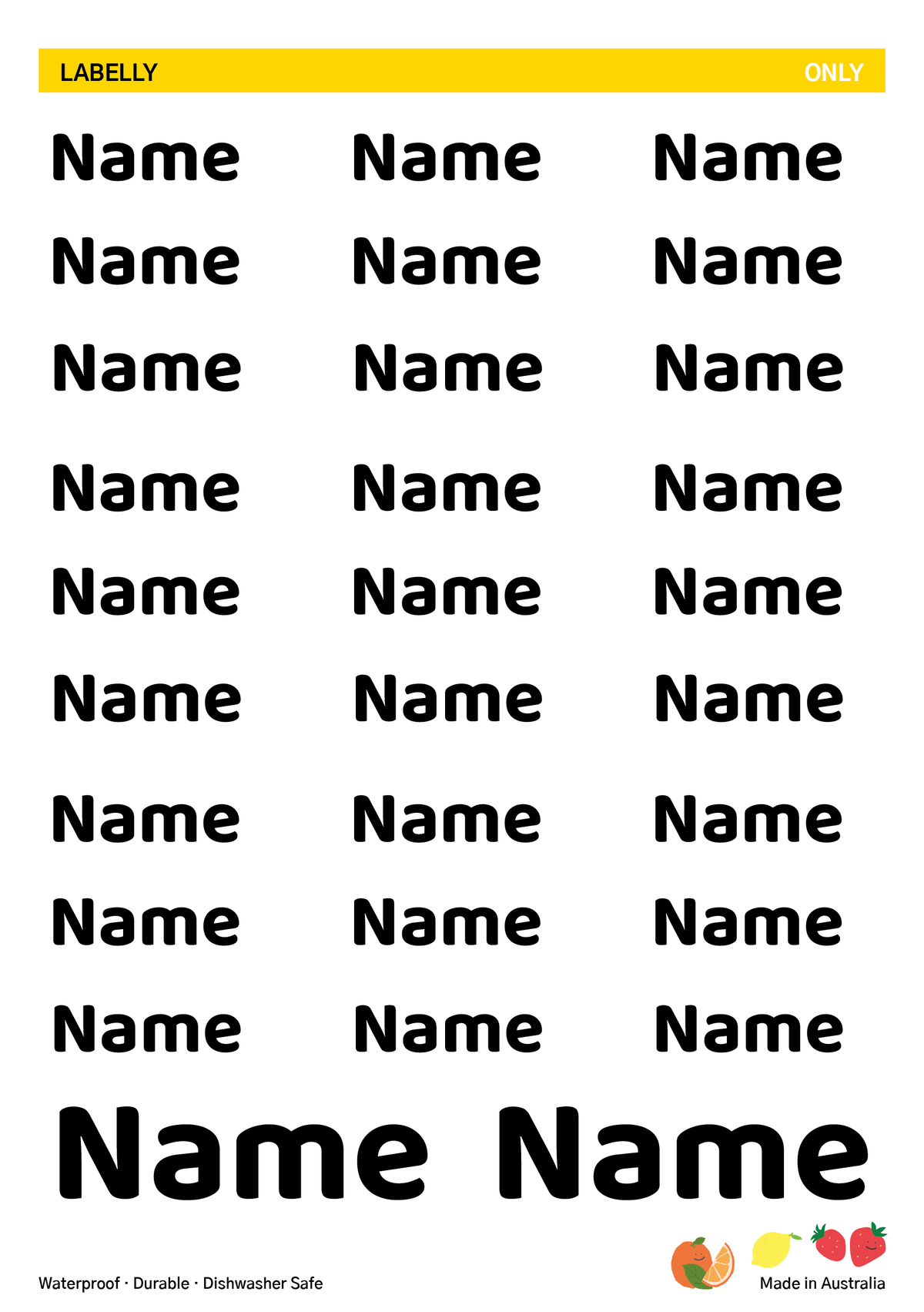 Name Only Stickers