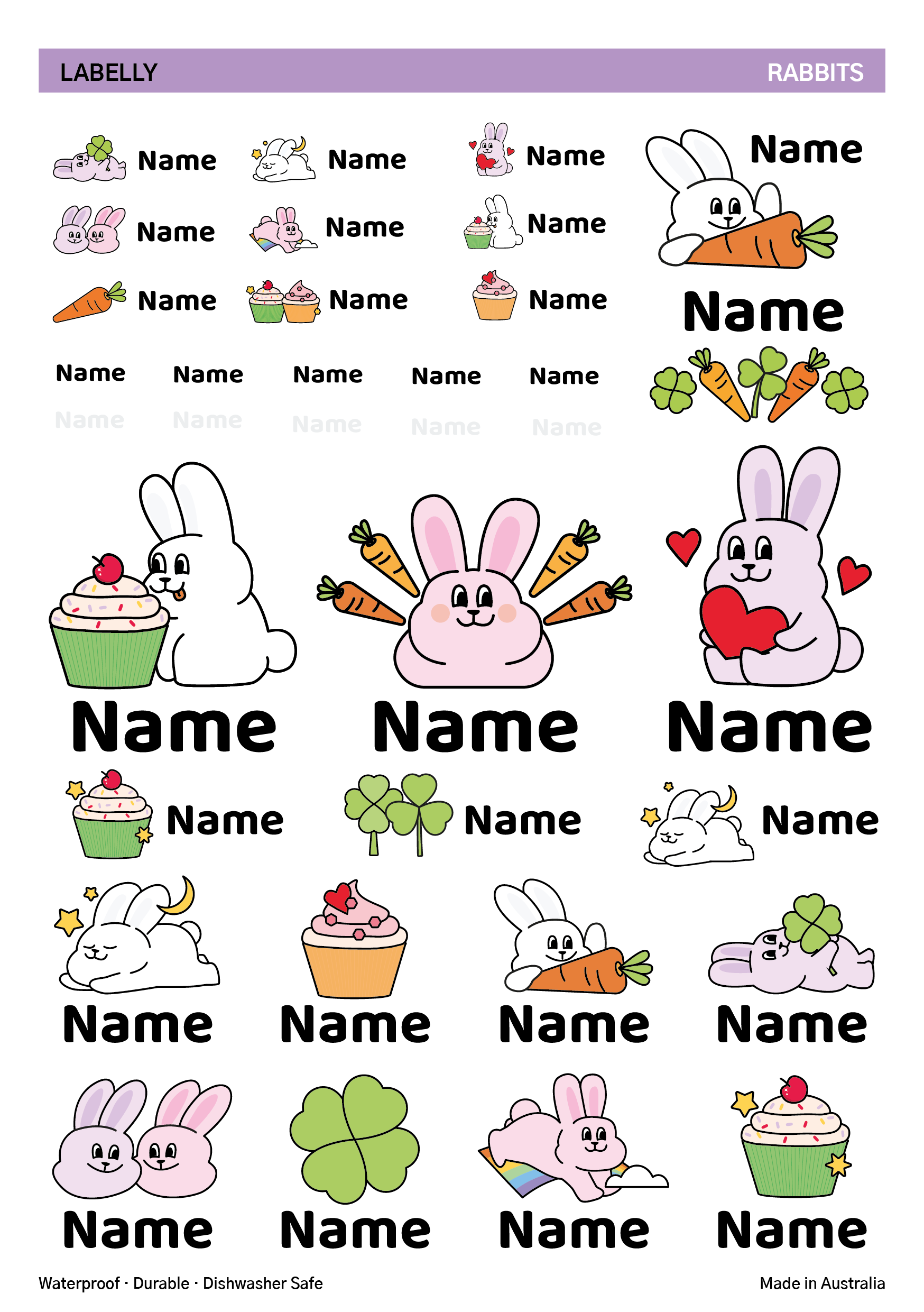 Rabbit Name Stickers