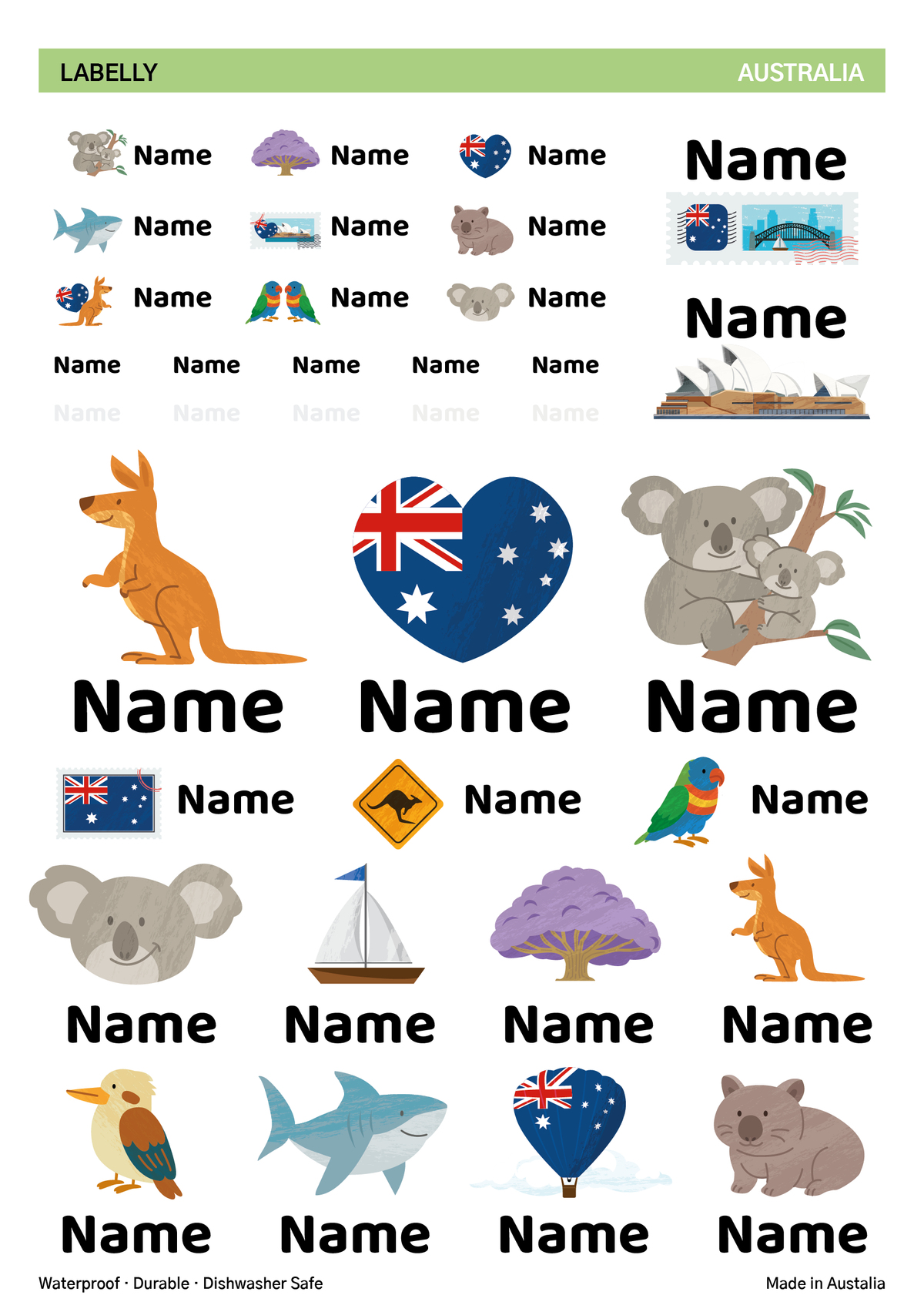 Australia Name Stickers