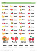 Fruit Name Stickers