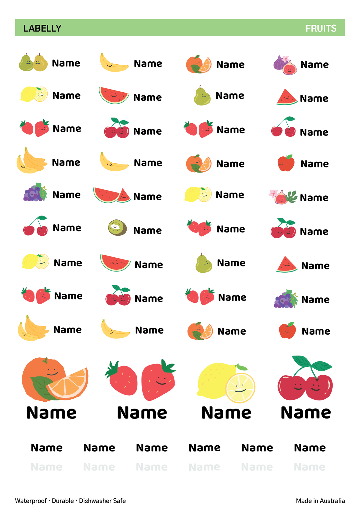 Fruit Name Stickers