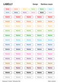 Name Only Stickers - Crayon