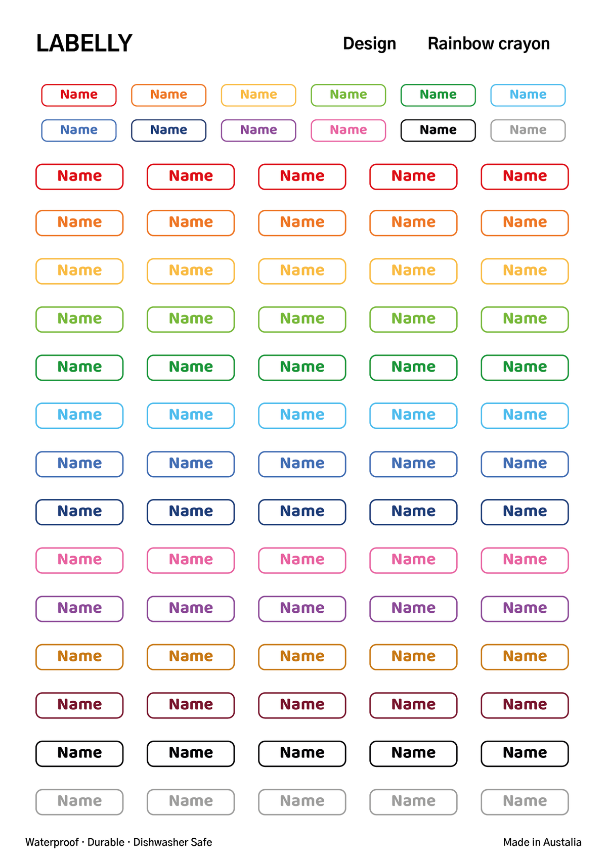 Name Only Stickers - Crayon