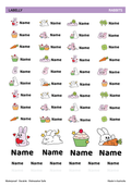 Rabbit Name Stickers