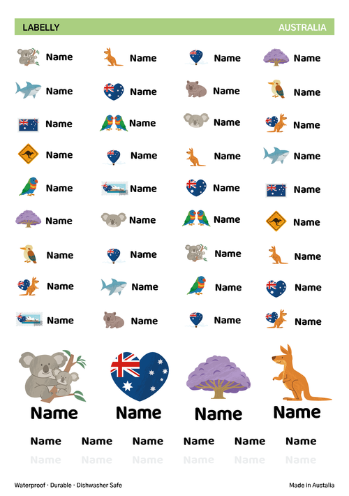 Australia Name Stickers