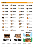 Teddy Bears Name Stickers