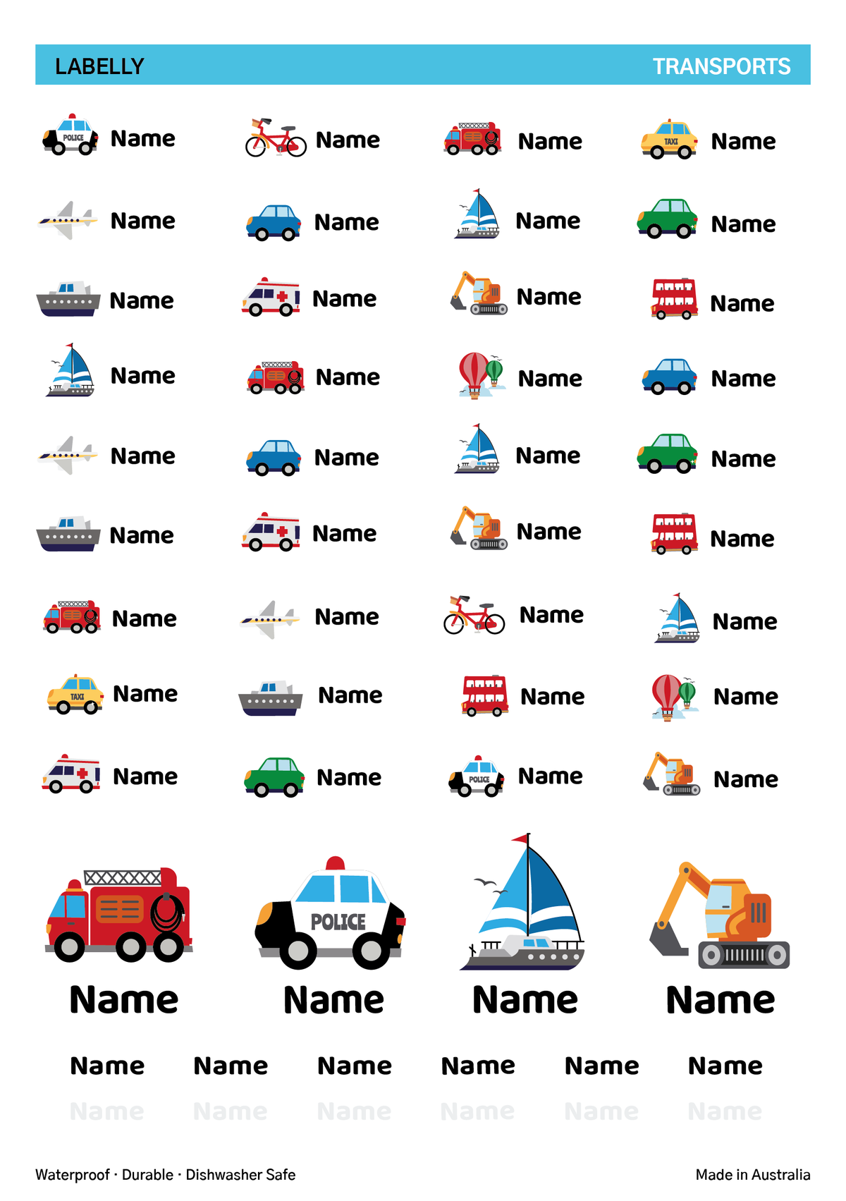 Transport Name Stickers