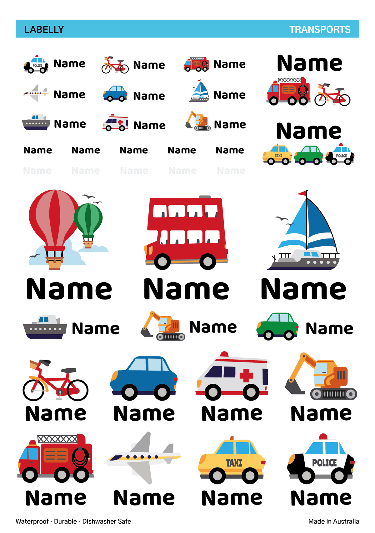 Transport Name Stickers
