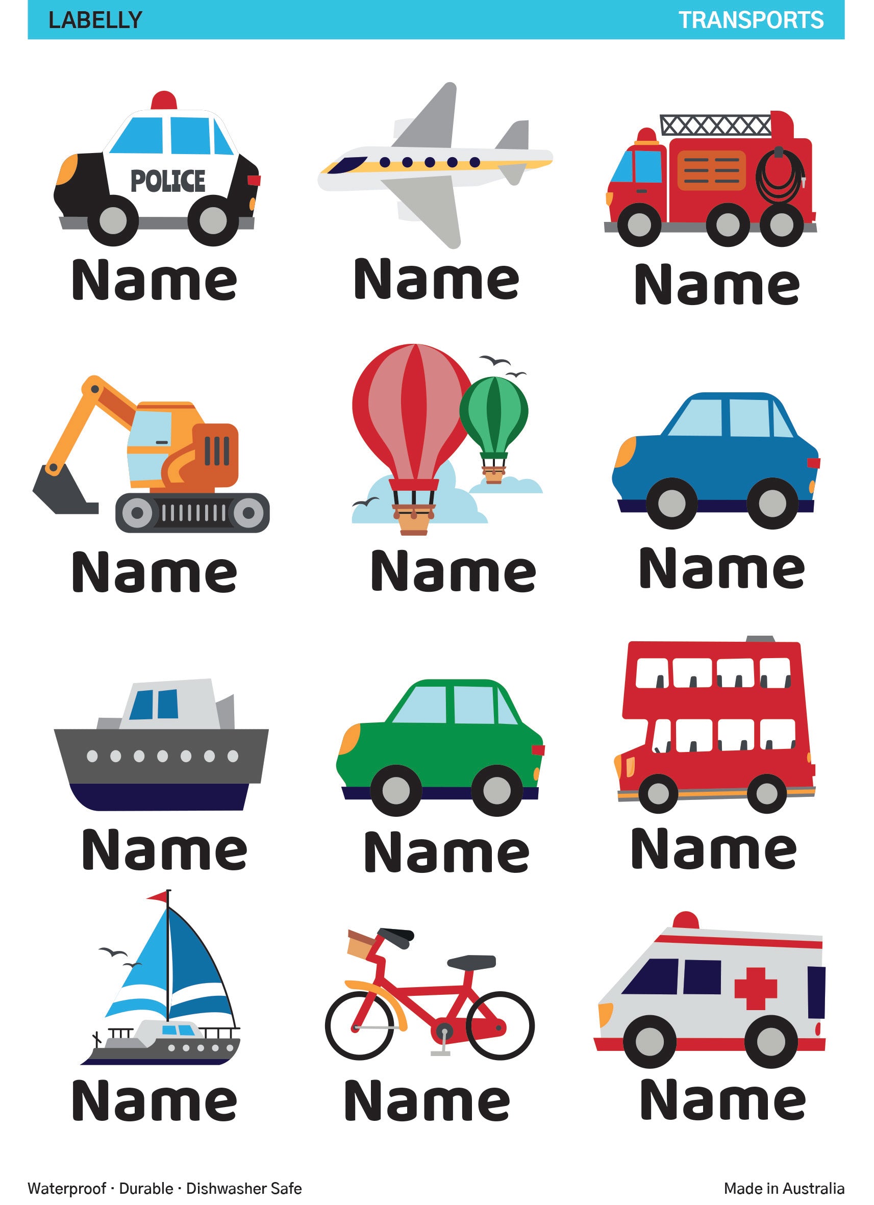Transport Name Stickers