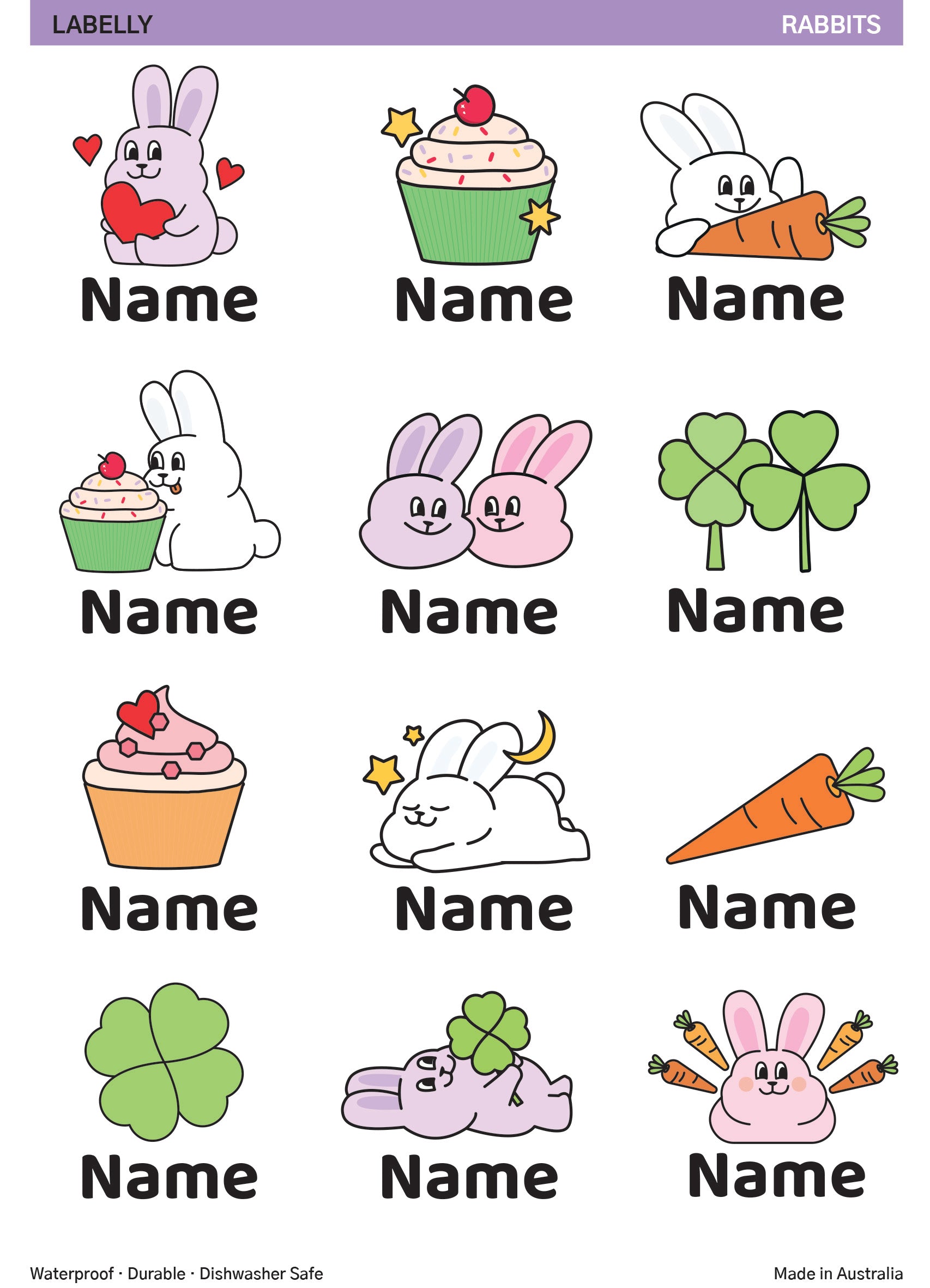 Rabbit Name Stickers