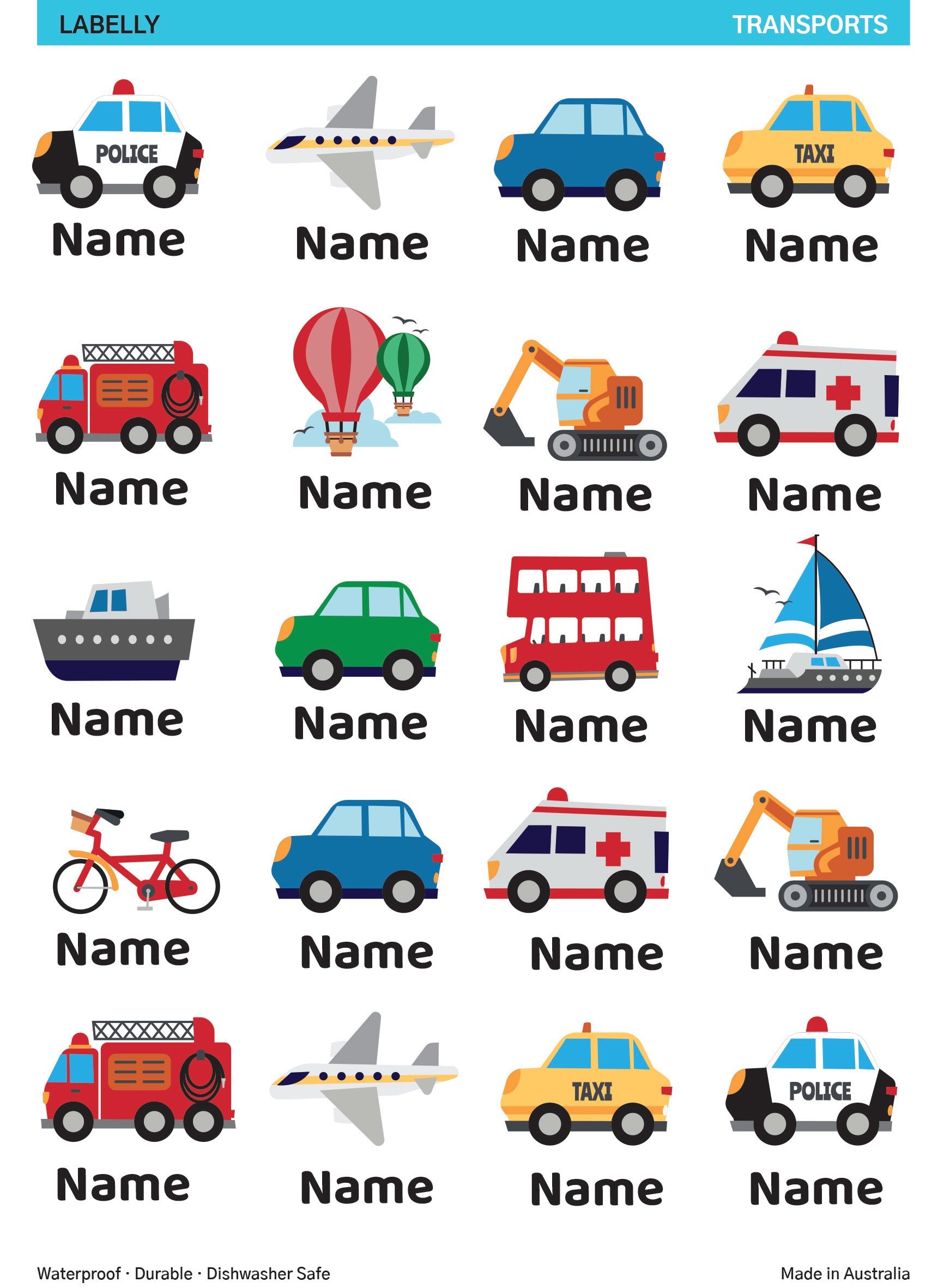 Transport Name Stickers