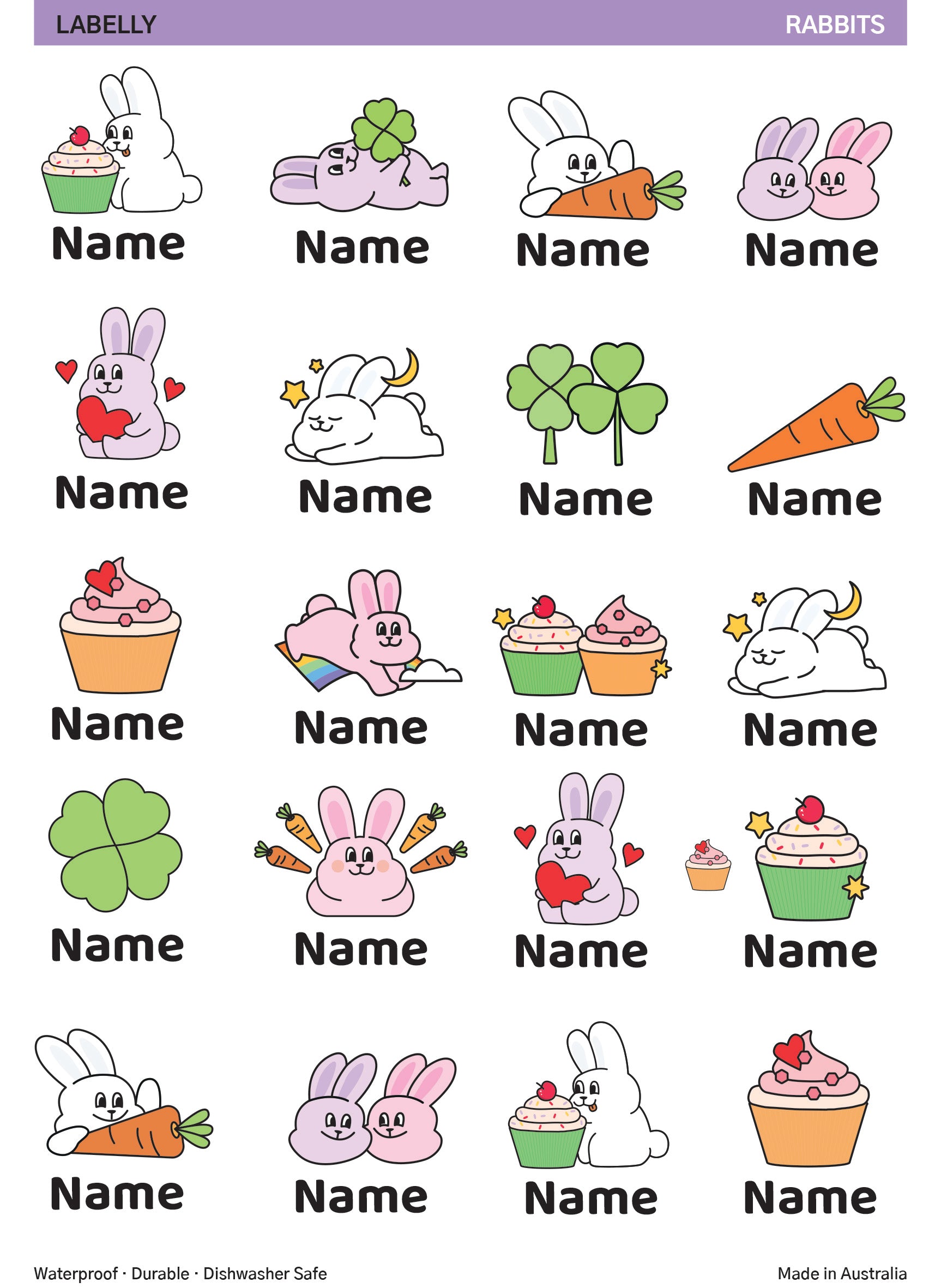 Rabbit Name Stickers