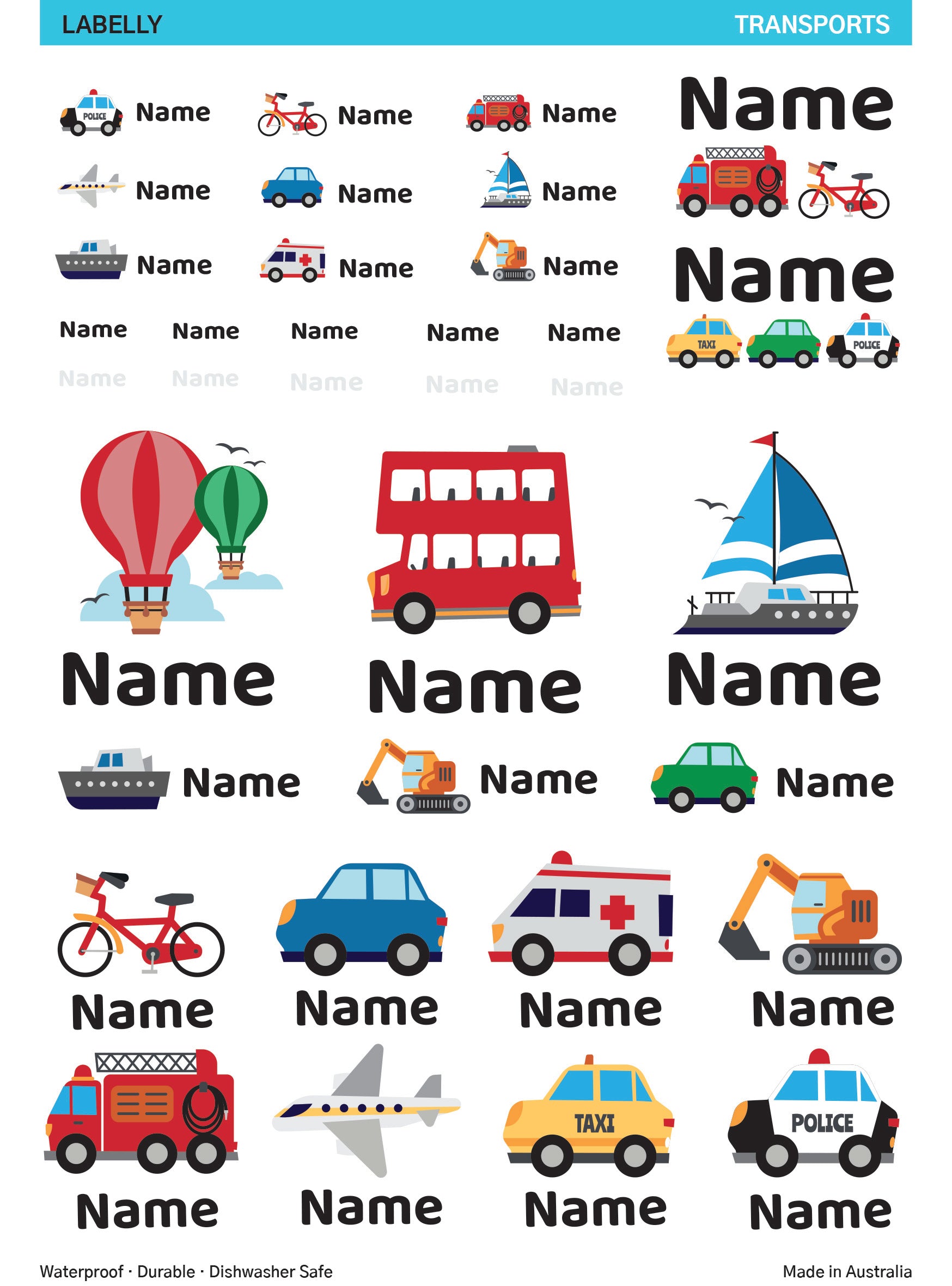 Transport Name Stickers