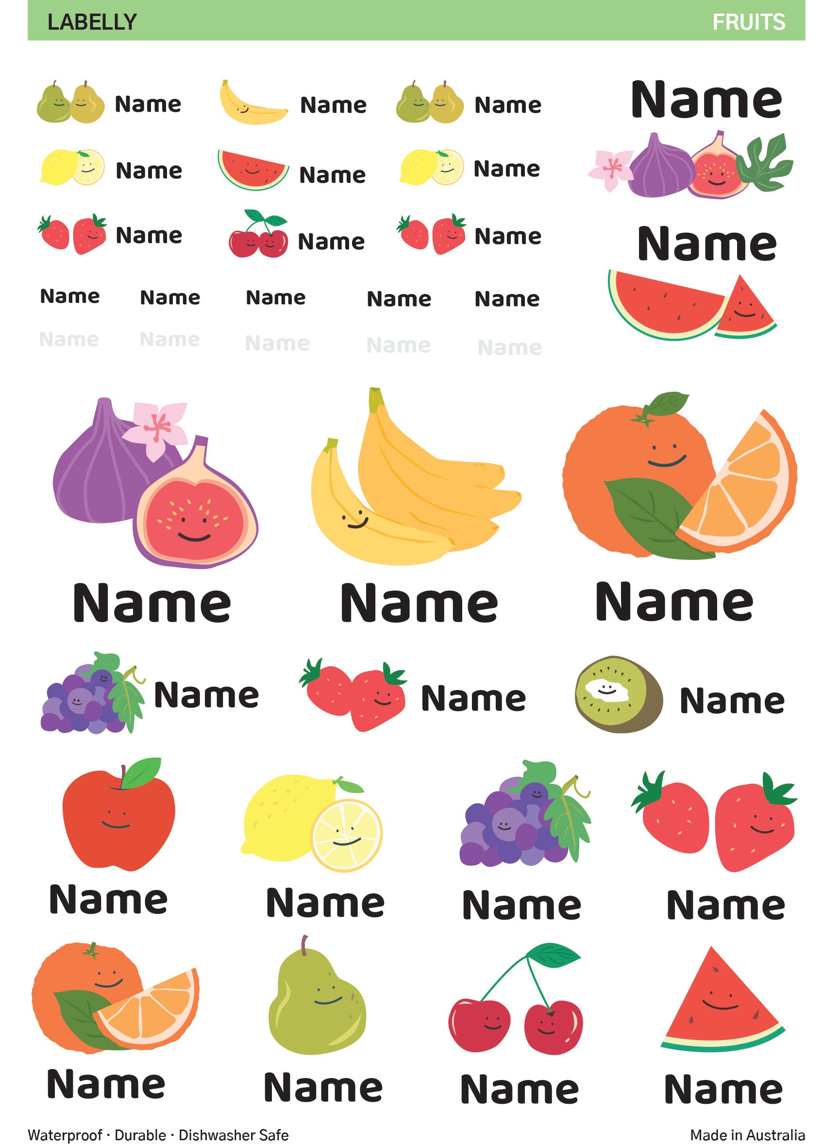 Fruit Name Stickers