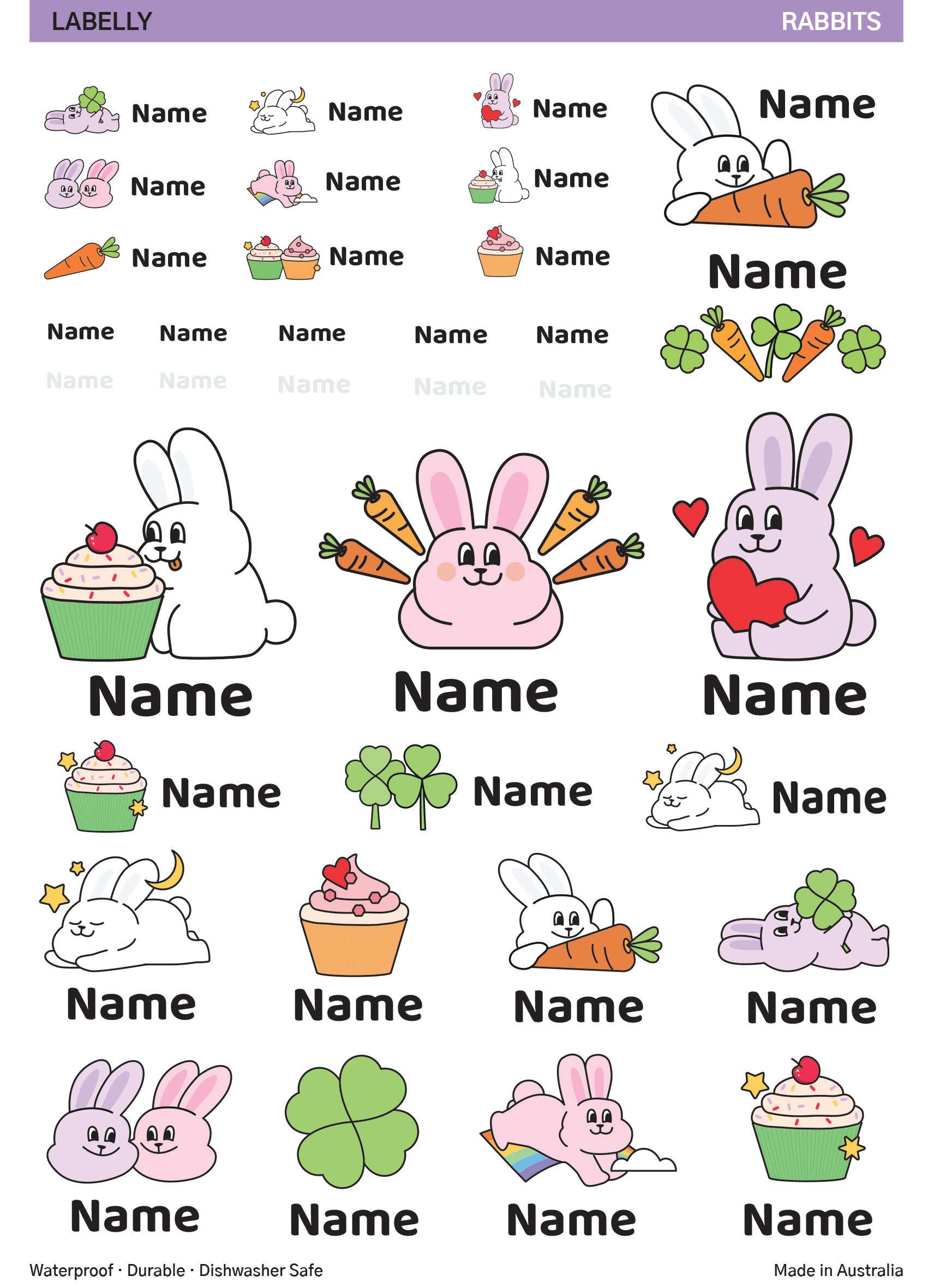 Rabbit Name Stickers