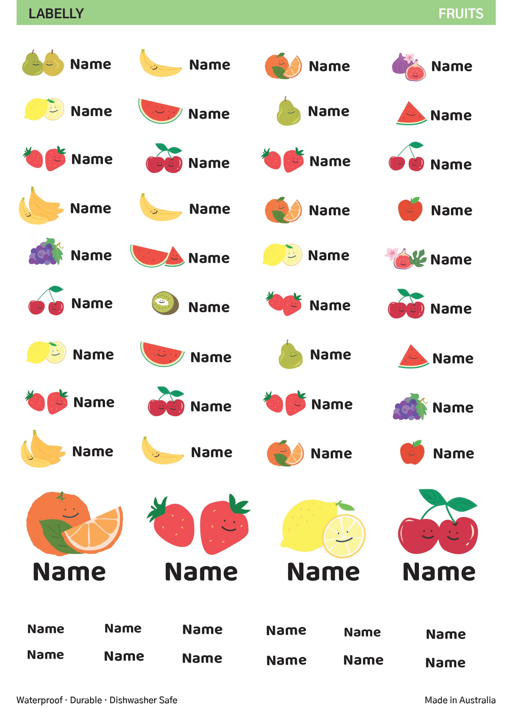Fruit Name Stickers