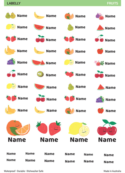 Fruit Name Stickers