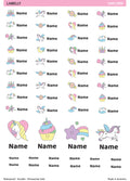 Unicorn Name Stickers