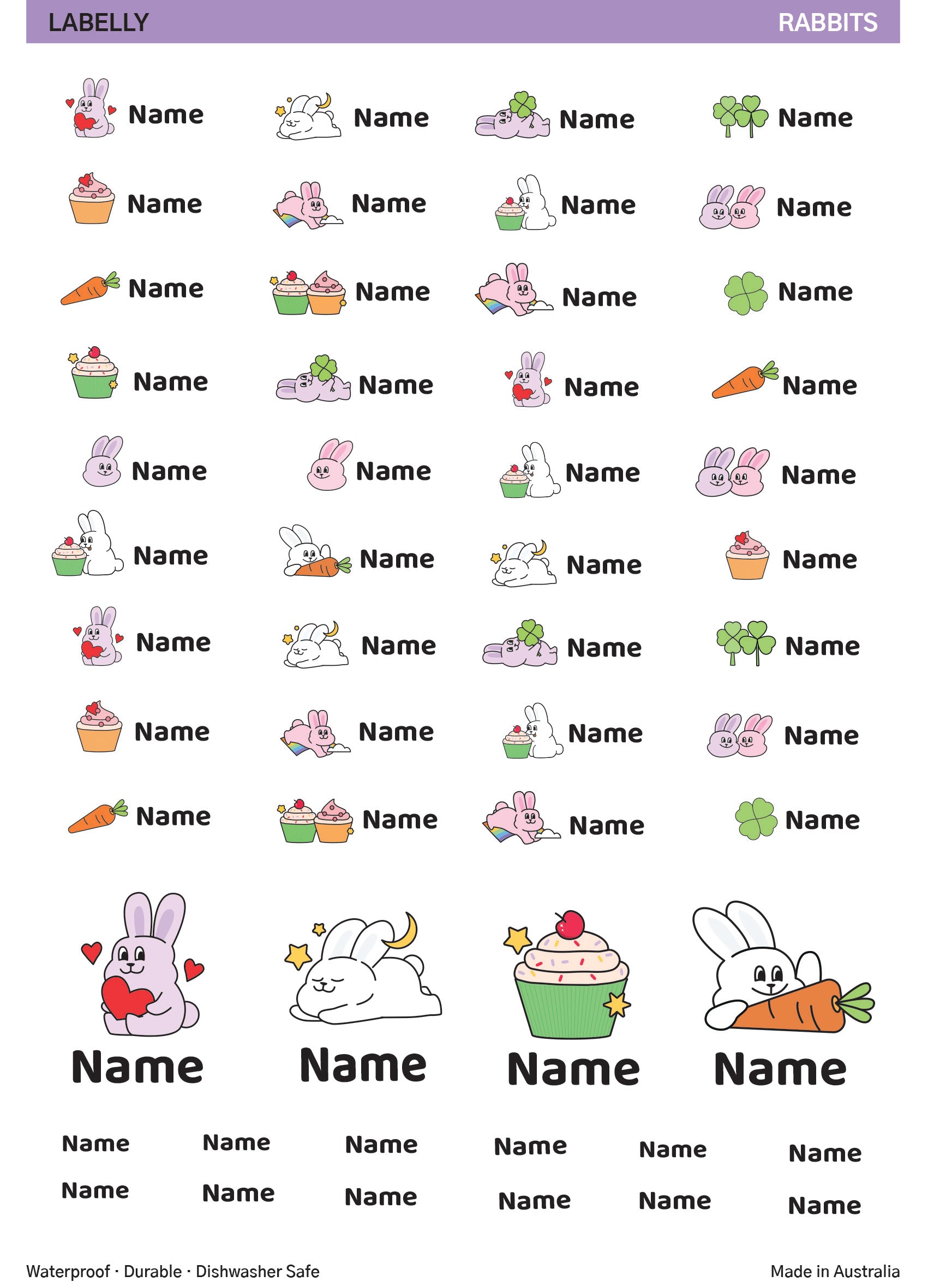 Rabbit Name Stickers