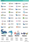 Marine Life Name Stickers