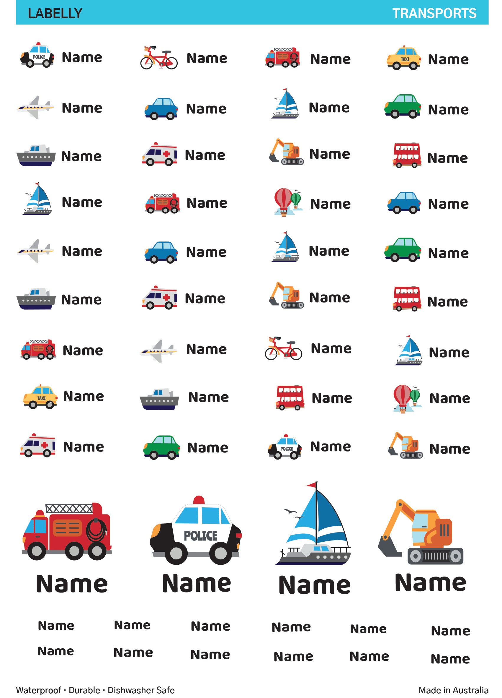 Transport Name Stickers